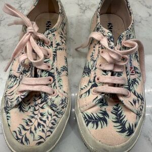 Superga Women's Pink Floral Sneakers
